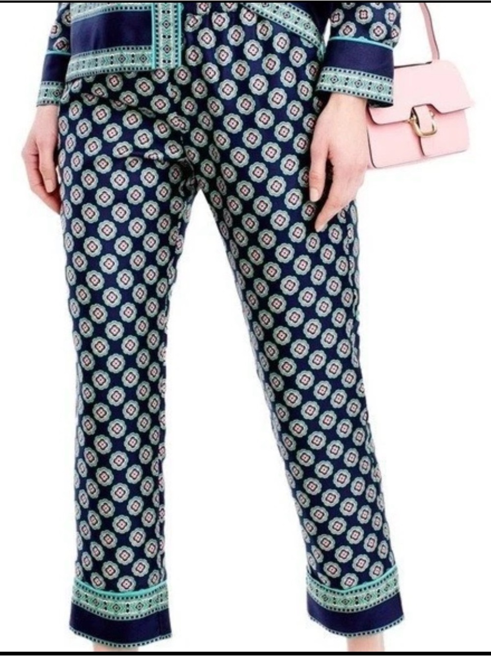 J Crew Silk Medallion Print Pants